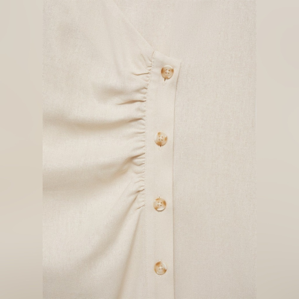 Mango Cream wrap shirt dress NWT - Picture 5 of 5